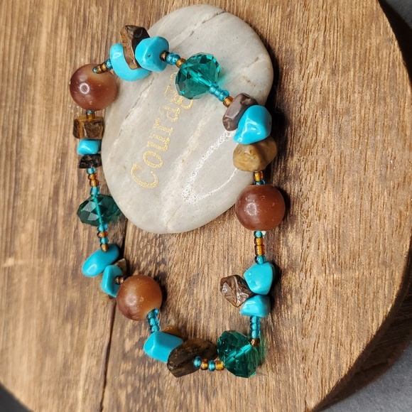 Amber and turquoise bracelet native 😍‎  B3131 - Picture 1 of 3